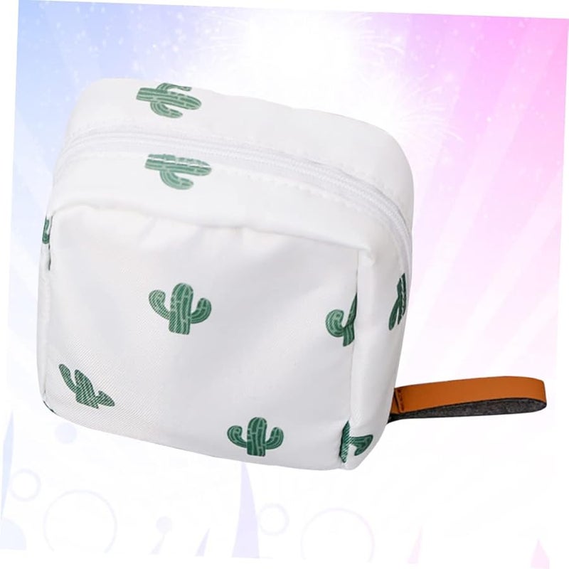 Multi Color Cactus Print Travel Makeup Bag Portable Toiletry Organizer For Women 11 5x10x6cm - Image 2